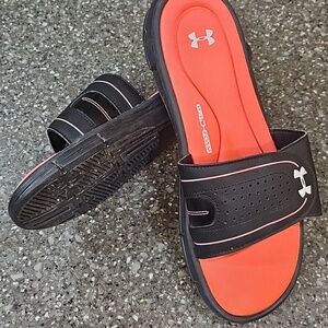 Under Armour Ignite 4D Foam Pink and Black Slide Sandals